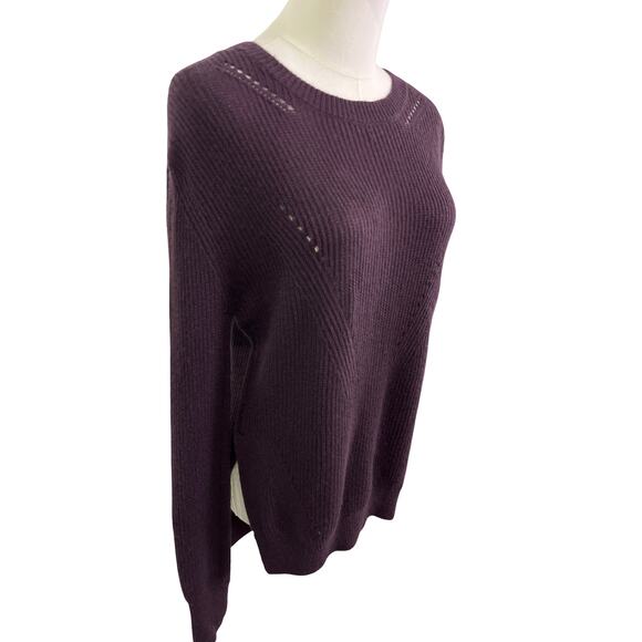 Lululemon Merino Wool Sweater Purple Size 8 Thumbhole Knit Pullover - Picture 7 of 9